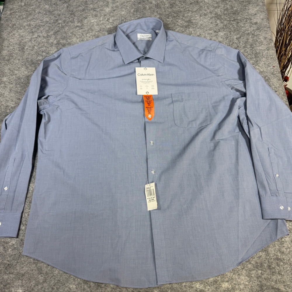 Calvin Klein Mens Soft Multi-Stretch Regular Fit Dress Shirt 2XL 18-18.5 36/37